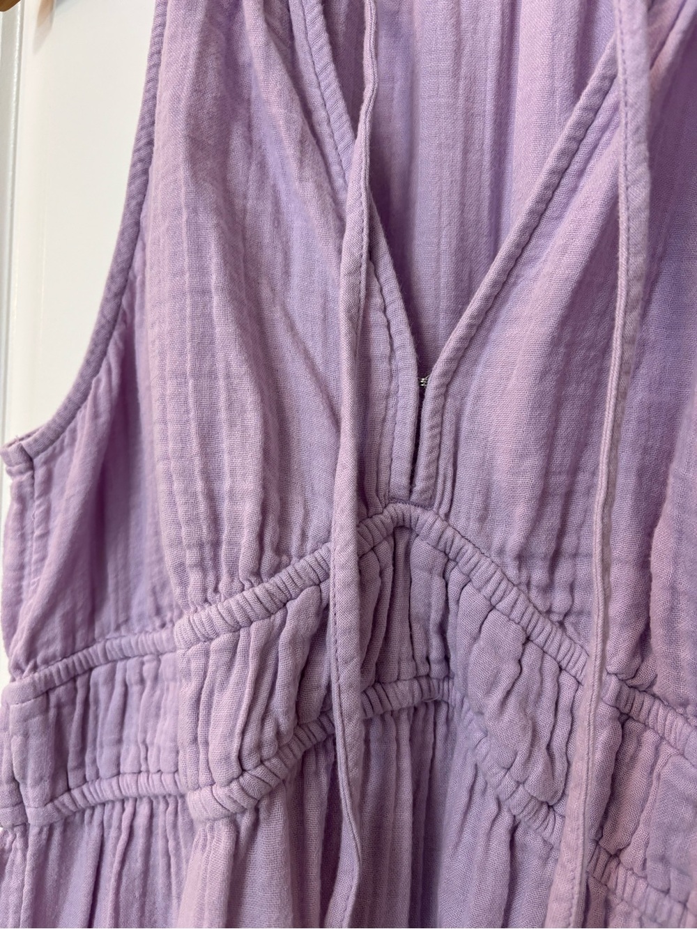 Old Navy 100% Gauze Cotton Lilac Purple Halter Top Maxi Dress, Size L - Picture 3 of 7